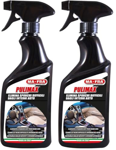 MAFRA, Pulimax, Detergente Per Pulizia Interni, Elimina Sporco Difficile, Neutralizza il Cattivo Odore di Nicotina, Agisce Su Plastica, Tessuto, Skai, Formato da 500 ml (Confezione da 2)