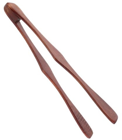 NUOBESTY Pinza per Cucina in Legno per Servire Alimenti Pinza per Arrostire Bistecche Pane e Pasticceria Strumento per Buffet e Catering
