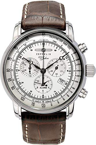 Zeppelin 100 Years Herren Uhr analog Quarzwerk mit Leder Armband 7680-1