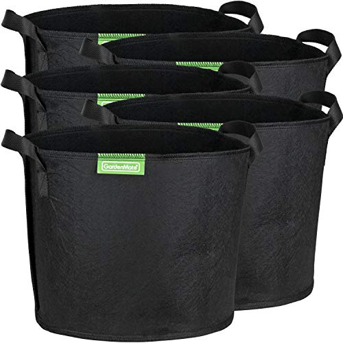 GardenMate Växtsäck tillverkad av fiberduk, 20L, Ø 31cm, 26cm hög, 5st - BLACKLINE