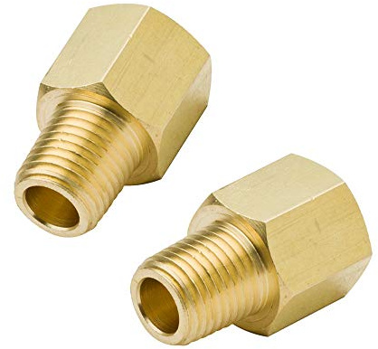 Legines Brass Pipe Fitting, 3/8 NPT Female to 3/8 NPT Male Adapter, 1200psi High Pressure (Pack of 2)