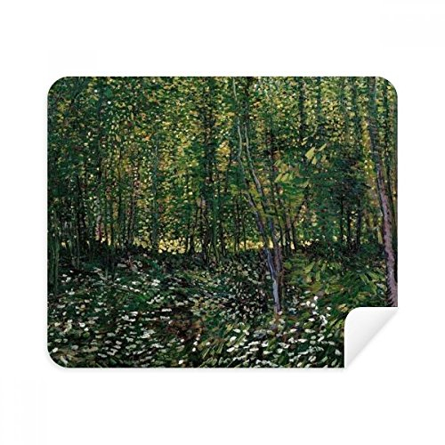 DIYthinker Baum Wald Blume Landschaft Illustration Telefon Bildschirmreiniger Gläser Reinigungstuch 2Pcs Suede Fabric