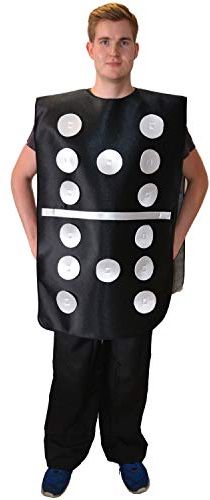 Kostüm Domino mit veränderbarer Augenzahl Einheitsgröße Dominostein lustig Fasching Karneval