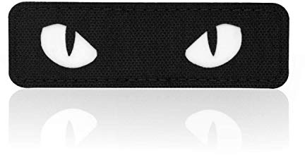 M-Tac CatEyes Morale Patches Tactical Patch Military Combat Haken Befestigungen, GITD - Black