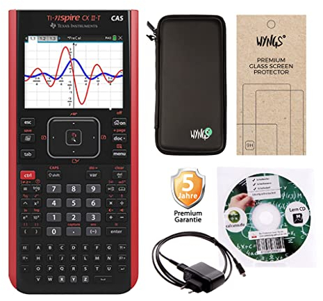 Streberpaket: TI Nspire CX II-T CAS + SafeCase Schutztasche + erweiterte Garantie + Ladekabel + Schutzfolie + Lern-CD (auf Deutsch)