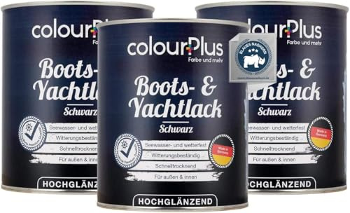 ColourPlus Bootslack & Yachtlack 2,25 L Schwarz | Klarlack Holz außen wasserfest | Bootslack glänzend | robuster & wetterbeständiger Holzschutz für Boote, Fensterrahmen, Möbel & Gartenmöbel