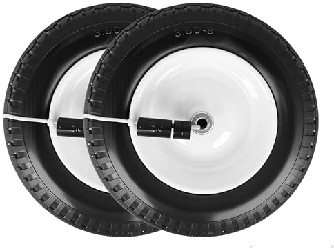 Jungle Jim's Lot de 2 pneus de roue 14 3,50-8 Flat Free All Purpose Tires sur Wheelbarrows, chariots & lawn & Garden