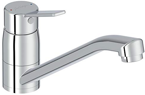 Jacob Delafon - Mitigeur d'Évier de Cuisine EO - Installation Simple et Rapide - Design Moderne - Avec Flexible d’Alimentation - Hauteur sous Bec 11,90 cm - Finition Chrome - E24161RU-CP