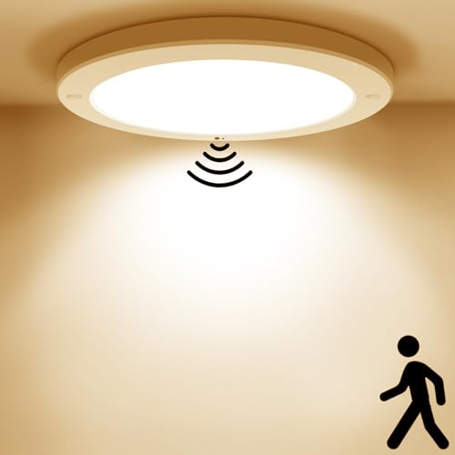 HiBay 18W Motion Sensor LED Ceiling Light PIR Panel Lights Warm White