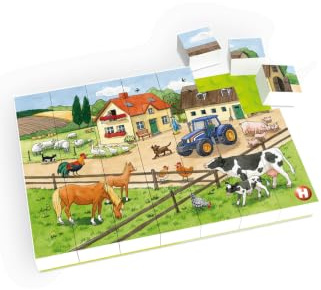 Hubelino Puzzle #410184 Leben auf dem Bauernhof, 35-teilig, kompatibel mit Bausteinen Anderer Hersteller
