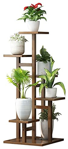 WYFZT Blumentreppe aus Bambus Pflanzentreppe Pflanzenregal Blumenregal 5 Topf -102cm hohe stabil Leiterregal Pflanzenständer Blumenständer Innen Außen Garten Patio-Garten-Balkon-Display