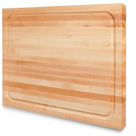 CONSDAN Cutting Board, USA Grown Hardwood, Butcher Block Hard Maple with Invisible Inner Handle, Prefinished with Food-Grade Oil, Suitable for Kitchen Edge Grain, 1-1/2 Thick, 16 L x 12 W