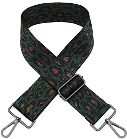 HNOOM Correa Bolso Bandolera Ajustable Correas para Bolsos Ancha Correas de Hombro Colorido 5CM Correas de Bolso con Mosquetón Universal de Repuesto Correas 80Cm-140Cm (Verde Oscuro)