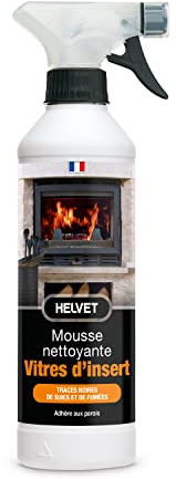 HELVET Nettoyant Vitres d’Insert pour Poêles et Cheminées – Format Mousse pour nettoyer au mieux les traces noires de suies et de fumées – 500 mL, 500.00 ml (Lot de 1)