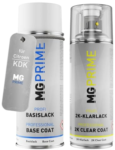 MG PRIME Peinture voiture kit bombe aérosol 2C aérosol pour Citroen KDK Noyer Americain Nacre Mat de couche de base vernis 2 composants