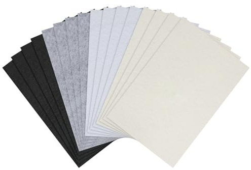 16 Pezzi Feltro Per Lavoretti, 20x30cm Feltro In Fogli, Feltro Tessuto Da 1 mm, Feltro Morbido in 4 Colori, Fogli di Feltro Ecologico Per Artigianato, Quilting, Decorazioni Fai da Te, Tovagliette