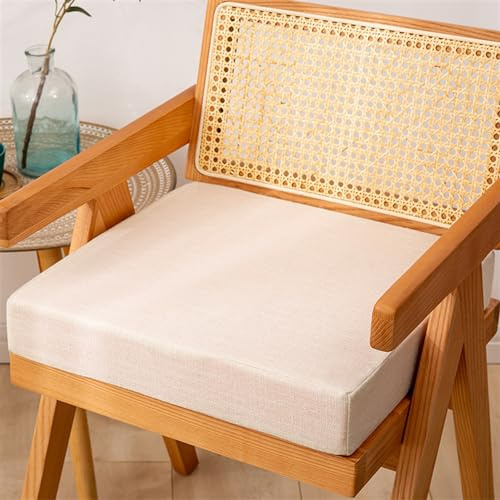 Reyox Square Non Slip Seat Cushion Thicken Chair Cushion for Recliners, Armchairs 2 Thick Ivory 20 x 20