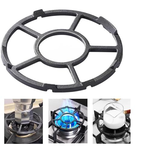 Gocoffun Cast Iron Wok Support Ring, Non Slip Gas Ring Reducer for Moka Pot Coffee Pot Small Saucepan, Reducer Ring Holder Trivets Extender for Gas Hob Stove