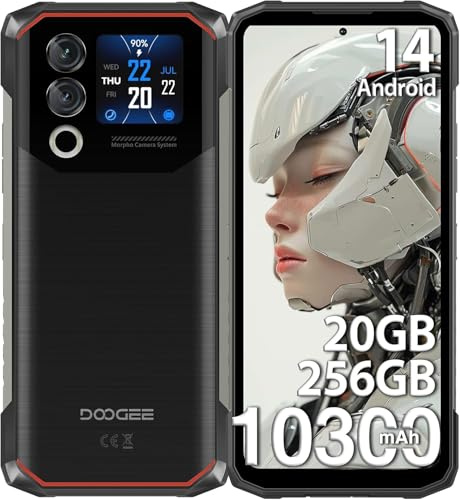 DOOGEE Blade 10 Max Telephone Portable Incassable 2024, 20GB+256GB Téléphone incassable, 6,56 Pouces avec écran 1,54 Pouces, 10300mAh 50MP+8MP, 4G Triple SIM/NFC/Facial ID/GPS