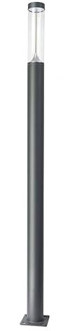 XXL LED Wegeleuchte Aluminium Dunkelgrau IP65 Wege Garten Eingang Hof 300 cm hoch Ø16 cm neutralweiß 4000 K 2470 lm 30 W große Außenlampe stehend FROWDO