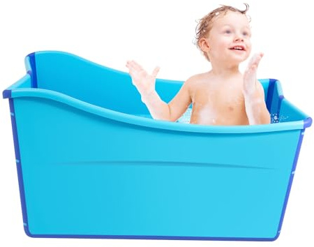 Mobile Faltbare Badewanne, 87x46x56.5cm Baby Folding Bathtub, Rutschfeste Tragbare Reisedusche Badebecken,für Bäder Kinderbäder und Kinderschwimmen