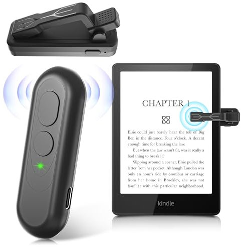 Nouvelle RF Télécommande Tourne Pages pour Kindle Paperwhite Oasis Kobo eReaders, Tourne Page Liseuse de iPad Phone Tablets Reading Novels, Liseuse de Photos et Vidéos(Noir)