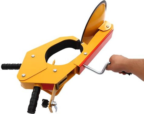 Sabot de roue antidémarrage - Antivol de roue de remorque avec cadenas pour voitures et remorques pour pneus d'une largeur allant jusqu'à 34 cm (jaune)