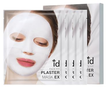 idplacosmetics ID FACE FIT PLASTER MASK EX (4 Sheets) — Kaolin Clay Sheet Mask Set for Pore-Look & Oil Control, Korean Skincare Two-Piece Dry-Down Mask for Smoother Texture & Matte Finish