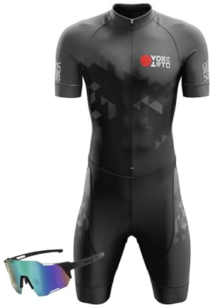 VOXCAUTQ 2025 Triathlon Anzug Herren,Trisuit Einteiler,Einteiliges Radtrikot,Herren Pro Fahrrad Skinsuit Kurzarm,Herren Fahrrad Skinsuit (2XL,1)