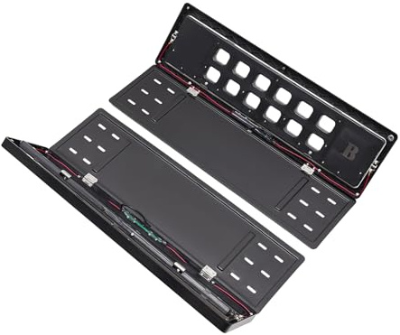 Elektrische Drehbare Nummernschildhalter, 52x10,9 cm für EU-Standard-Kennzeichen 12V Schwarz