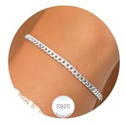 DORANA 3mm dickes 925 Silber Cuban Chain Armband für Damen Sterling Silber Armband für Frauen Fade-Proof Silver Bracelet Zierliche Kandare Kette Armbänder für Damen