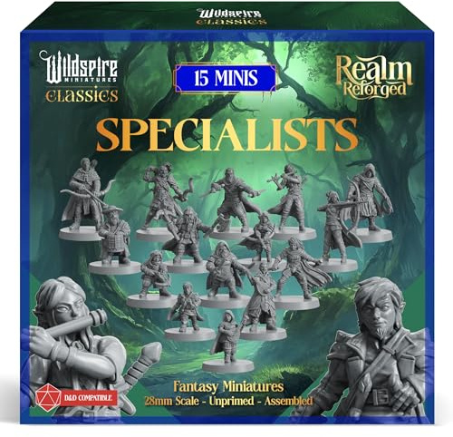 Specialists Class Set - Rangers, Rogues, Bards - Player-Characters, NPC for DND Miniatures Bulk I 28mm Dungeon Dragons D&D Miniatures I DND Minis D&D Figures I Pathfinder, Daggerheart, Realm Reforged