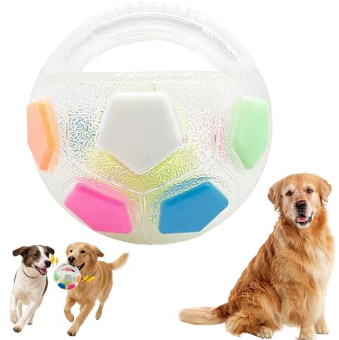 The Mellow Dog Calming Ball, Hundespielzeug Unzerstörbar, Antistressball Hund Intelligenzspielzeug, Interaktiver Spielball für Hunde Hundeball mit Handle für kleine, mittelgroße und große Hunde