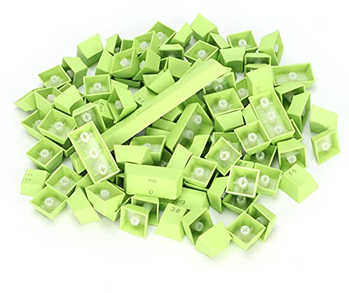 Ausla Capuchons de Touches PBT, Capuchons de Touches de Clavier Colorés Résistants à l'huile de Conception Ergonomique, Ensemble de 108 PBT pour Les Jeux de Clavier Mécanique (Green)