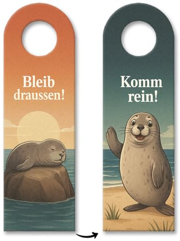 Robbe Komm rein Bleib draußen Türhänger Maritim lustiger Spruch für Meeresliebhaber