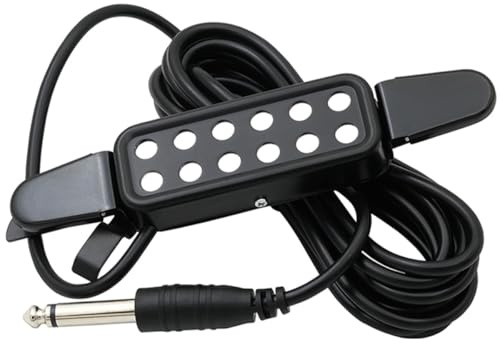 LOLIPPYY Universeller Gitarren Tonabnehmer für Akustik und E Gitarren Kabelloser Schallloch Pickup Kabel Schwarzes Zubehör Einfache Montage ohne Bohren