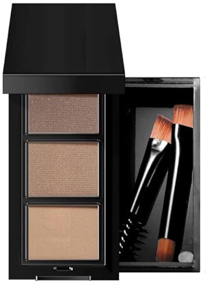 Brown Eyebrow Powder, 3-color Eyebrow Powder, Waterproof Brow Makeup with Brush & Mirror, Multipurpose Eyebrow Color, Fine Powder for Naturally Looking Eyebrows All Day