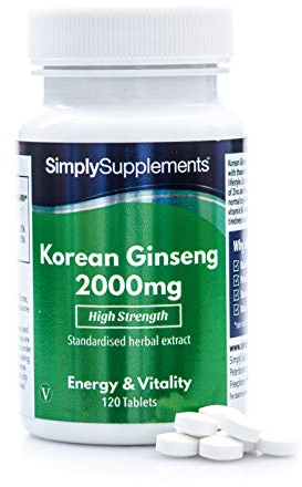 Koreanischer Ginseng 2000mg - 120 Tabletten - Geeignet für Veganer - Versorgung für bis zu 4 Monaten - SimplySupplements