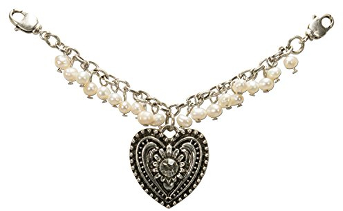 Alpenflüstern Damen Mini-Charivari Trachtenherz Altsilber-Farben DCH02700095