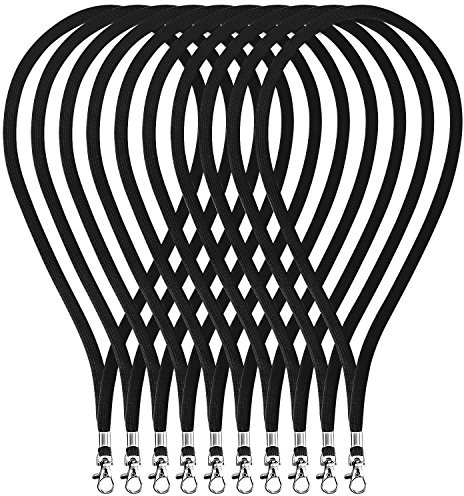 Fushing 100 Piezas De 45cm De La Correa Del Cuello De Acollador Con El Corchete Del Eslabón Giratorio Para Las Tarjetas De La Identificación, Insignias, Llaves, Empleados, Estudiantes, etc (negro)