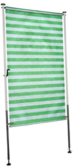 ANGERER Balkonsichtschutz Standard grün-weiß, 120 cm | Senkrechtmarkise für Sicht- & Sonnenschutz, Montage ohne Bohren, ideal für Mietwohnungen, Made in Germany, Bezug PE-Gewebe