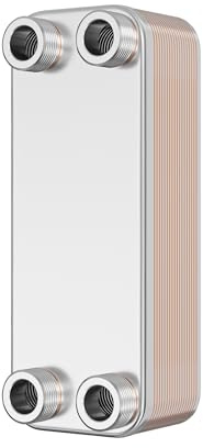 Wiltec Wärmetauscher 20 Platten, max. 115 kW, 12 m³/h 1,00 l je Durchgang, Plattenwärmetauscher aus Edelstahl als Wärmeüberträger