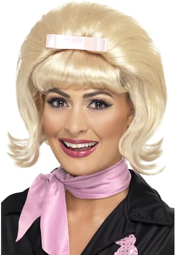 Smiffys Bob ruche retrouné des années 50, blonde, avec nœud ruban Halloween