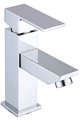 DP Grifería - Grifo monomando de lavabo, color plateado, serie Arce