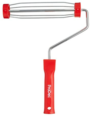 Telaio per rullo compressore professionale ProDec da 9 pollici x 1,75 con impugnatura in plastica, gabbia antiscivolo a 5 fili e impugnatura a pressione per asta di prolunga, gabbia da 9 x 1,75