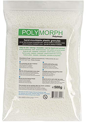Polyshape Polymorph - formbare Plastikgranulate für Selbermachen, Zahnprothesen, Vampirzähne, Spezialeffekte - 500g Beutel