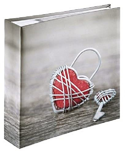 Hama Album photo à pochette Rustico (Album mémo, 100 pages blanches, 200 photos 10 x 15cm, Dim. 22.5x22cm, Idéal Scrapbooking, idée cadeau, Couverture Rigide, Motif Coeur)