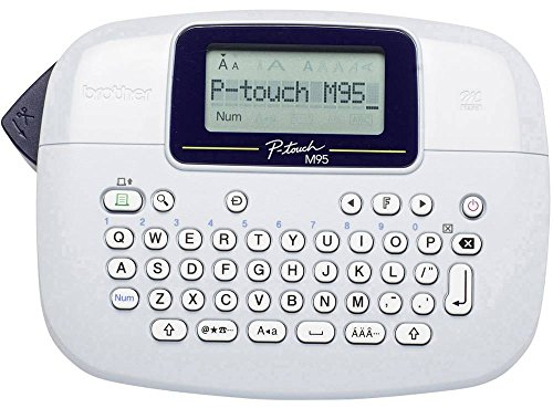 Brother PT-M95 Beschriftungsgerät (für 9 und 12 mm breite M-Schriftbänder, 7,5 mm/Sek. Druckgeschwindigkeit), weiß
