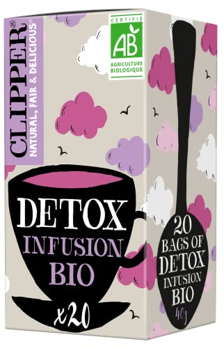 CLIPPER - Infusion Bio Détox - Saveur Fruits Rouges - 20 Sachets d'Infusion Bio - 1 paquet