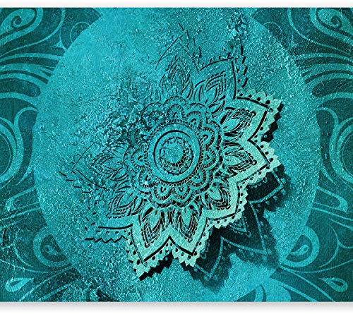 murando - Fototapete Mandala 350x256cm- Foto Tapete Schlafzimmer Wohnzimmer Vliestapete XXL Wandtapete Motivtapeten Bildtapete 3d Effekt Wand Dekoration - Ornament Abstrakt türkis f-A-0509-a-d